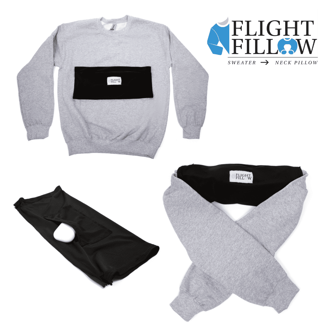 Flight Fillow: Stuffable Travel Pillow, Lumbar Support for Plane