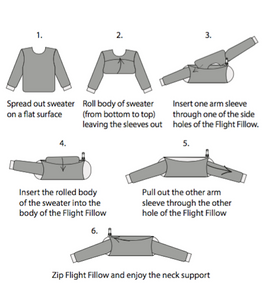 Burgundy Flight Fillow | Travel Pillow You Stuff With Your Clothes | Turn Your Sweater into a Travel Pillow