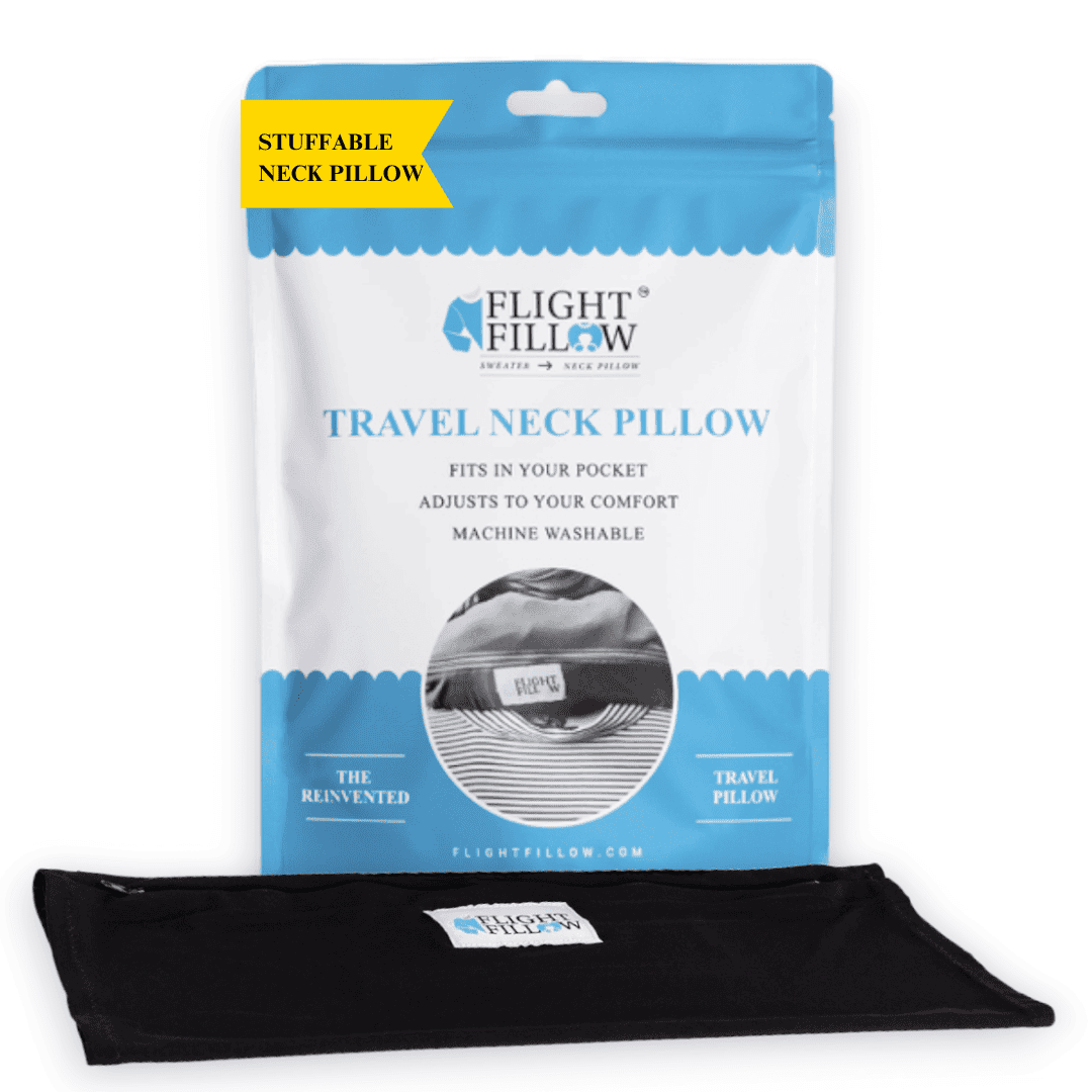 Flight Fillow With Pocket Stuffable Travel Pillow Lumbar Support Flight Fillow LLC
